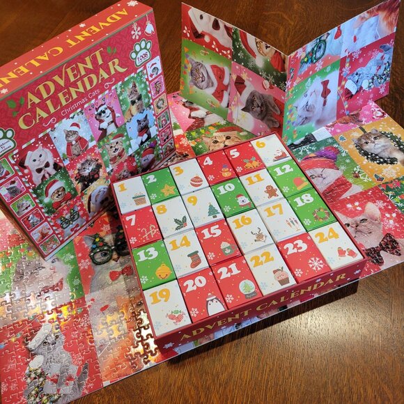 Jigsaw Puzzle Advent Calendar Christmas Cats - Picture 3 of 10